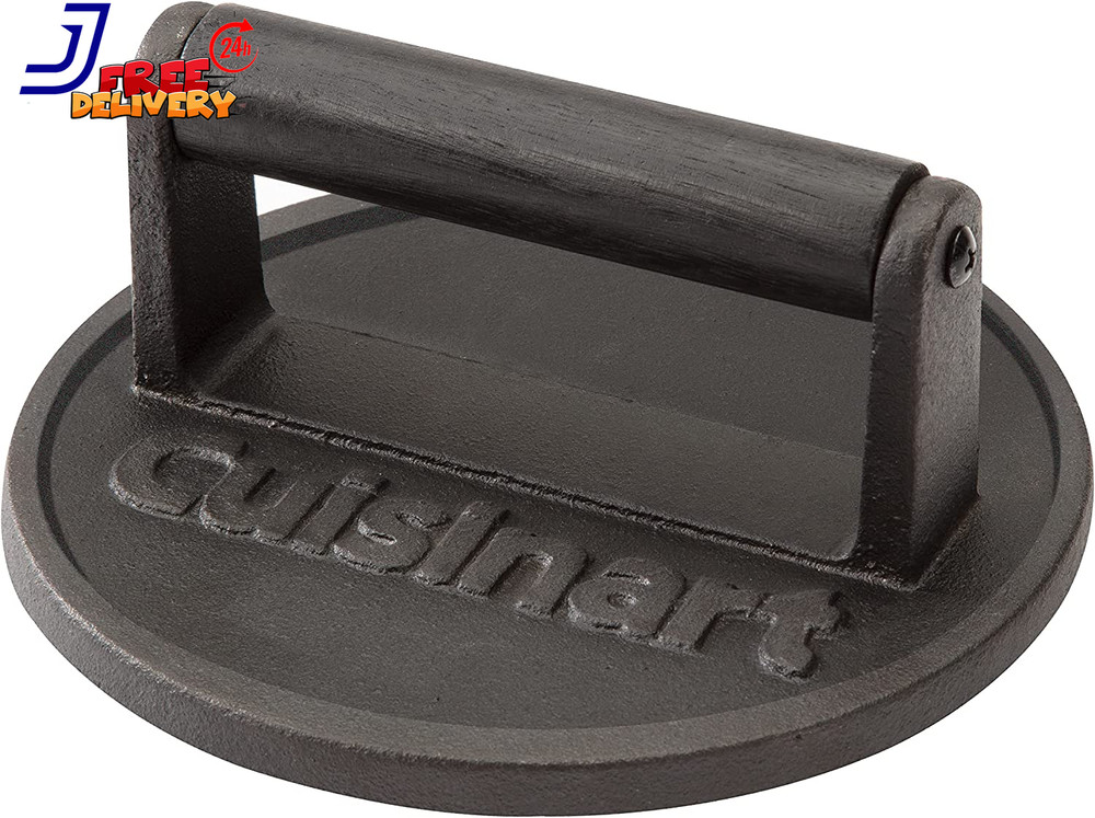 6.5" Cast Iron Smashed Burger Press Juicy and Crispy Burgers for Bbqs Cookouts