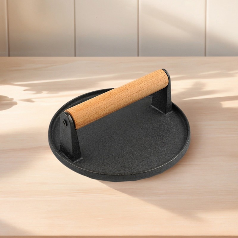 Cast Iron Burger Press Non-Stick Pressing Frying Pan for Panini Outdoor Barbecue gallery