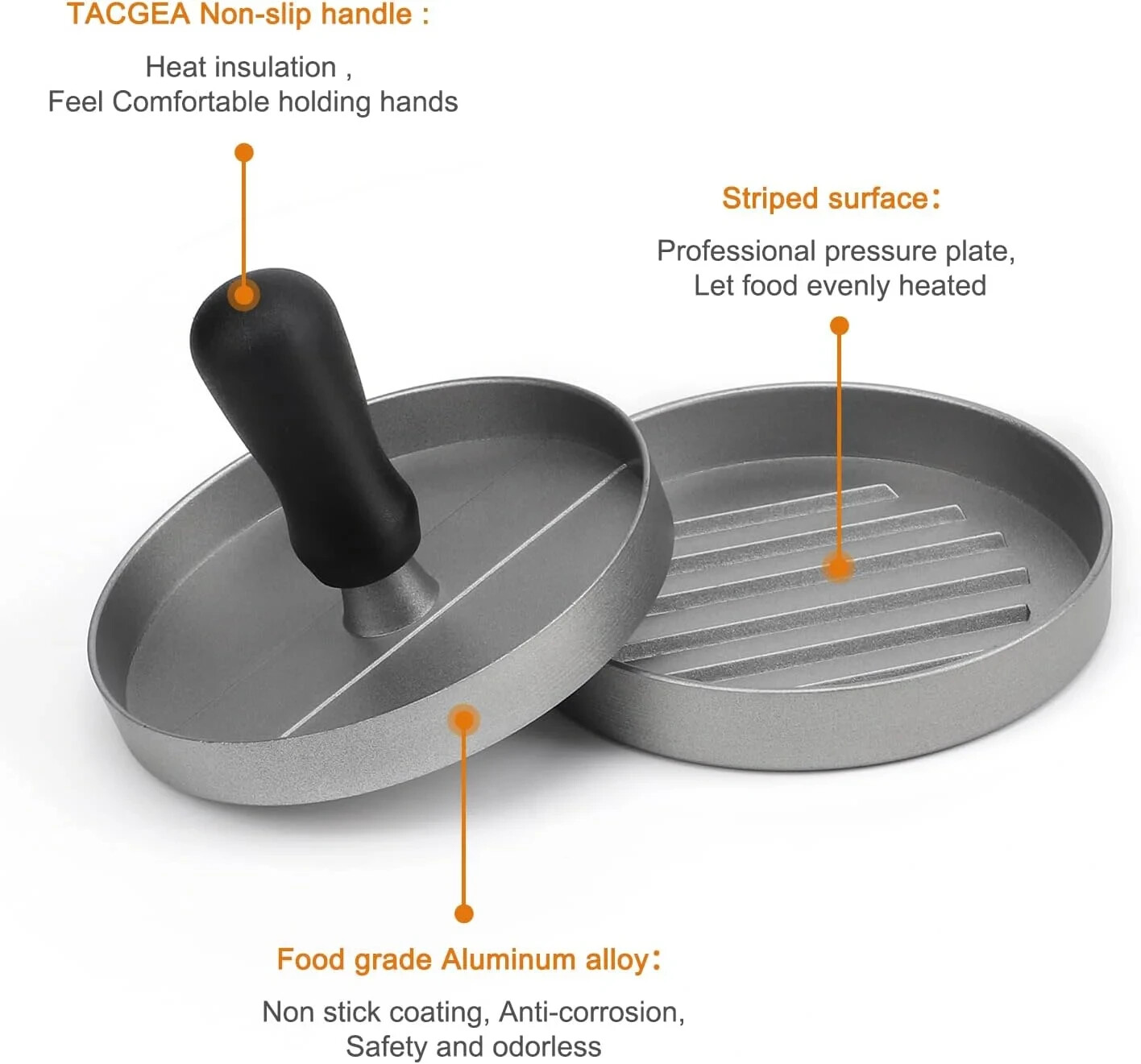 Burger Press Non-Stick Hamburger Patty Maker with Wax Paper Aluminum Burger Make gallery