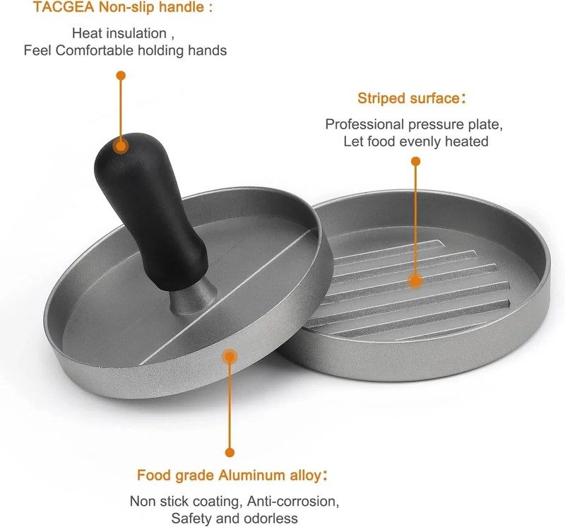 Burger Press Non-Stick Hamburger Patty Maker with Wax Paper Aluminum Burger Make gallery
