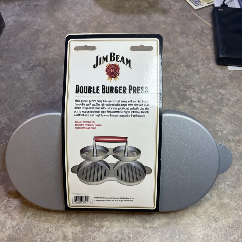 Jim Beam Non Stick Heavy Duty Aluminum Double Burger Grilling Patty Press JB0169 gallery