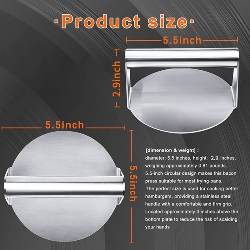 Stainless Steel Smash Burger Press Stuffed Grill Round Shape Patty Cooking Tools gallery