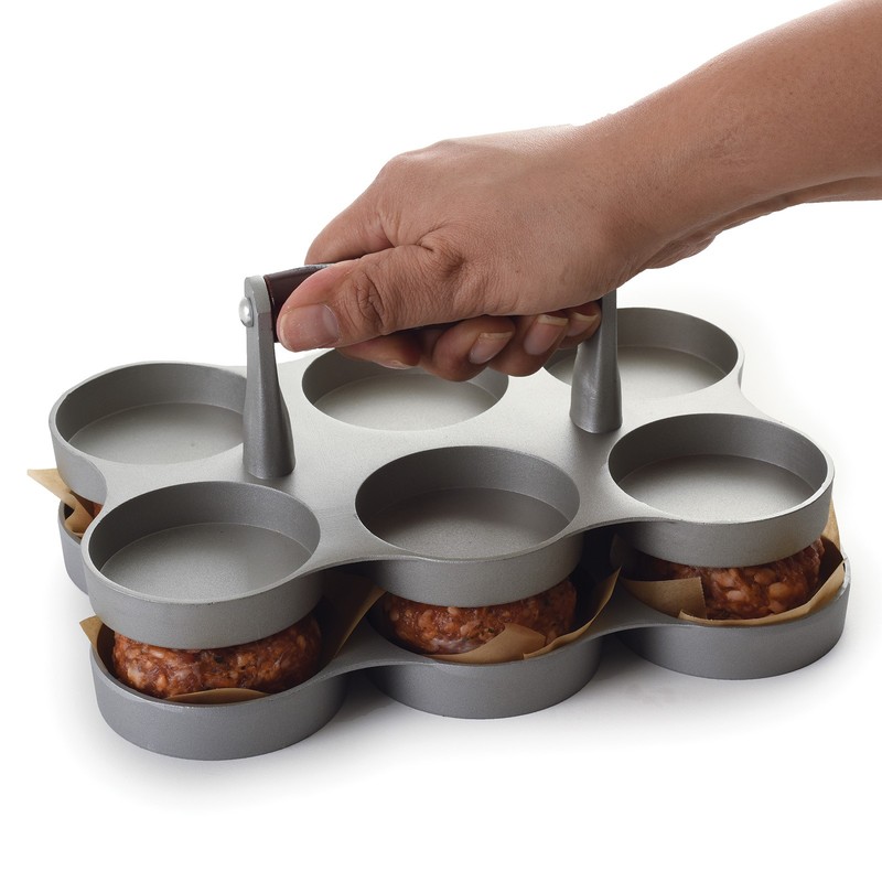 Norpro Nonstick Cast Aluminum Mini Burger Press, Makes 6 Sliders gallery