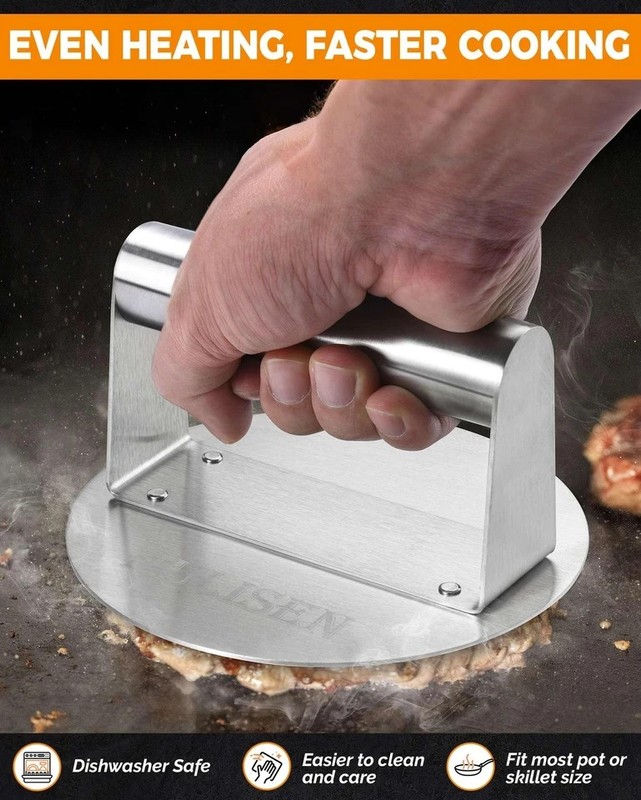 Stainless Steel Burger Press, Burger Smasher for Griddle, 5.5 Inch Round Hamb... gallery