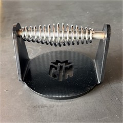 Metal Burger Press Single Spring Handle Silver & Black with CTM Logo