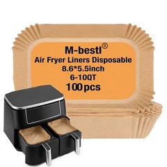 100 Pcs Air Fryer Parchment Paper 8.6*5.5″Rectangle-100pcs, Wood