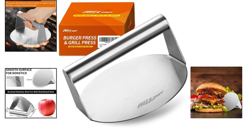 Professional-Grade Patty Maker - Stainless Steel Smasher for Perfect Burgers gallery