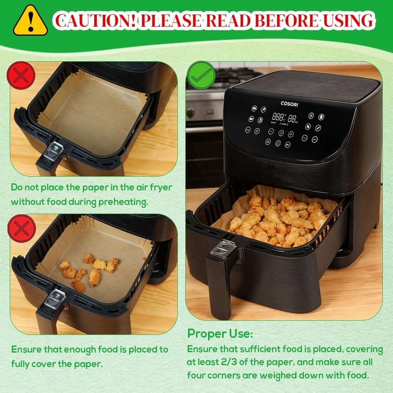 BYKITCHEN 300PCS Disposable Air Fryer Paper 8 inch for 5-8 QT-300PCS, Nature gallery
