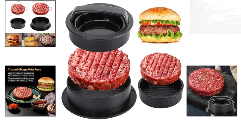 Effortless Burger Press & Patty Maker - Non-Stick Design with Gift Papers gallery