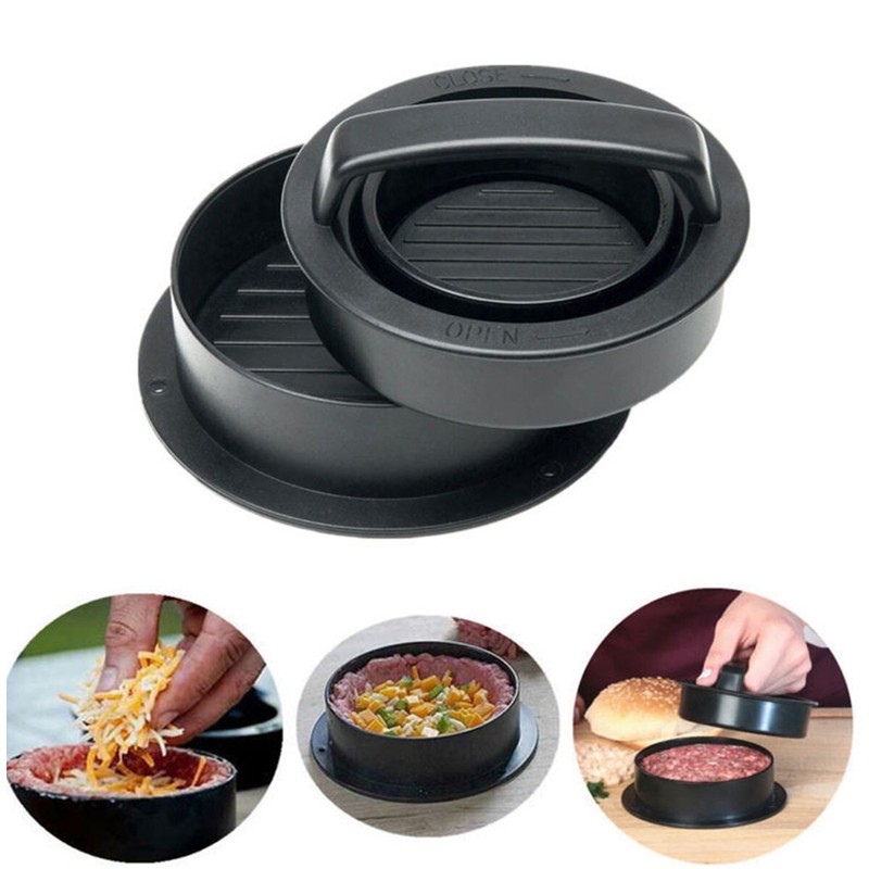 Hamburger Press Patty Maker Non Stick Stuffed Sliders BBQ Making Tools With Mat gallery