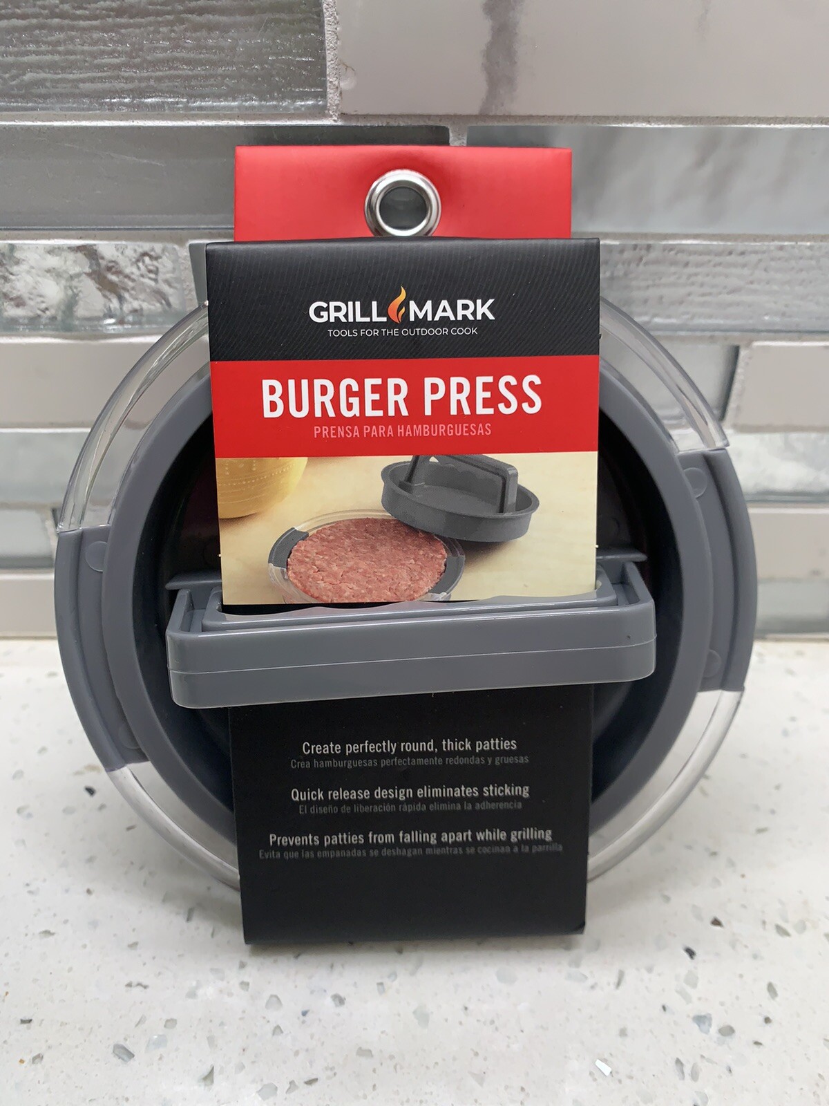 Grill Mark 40141ACE Burger Press Grey Plastic BRAND NEW! gallery