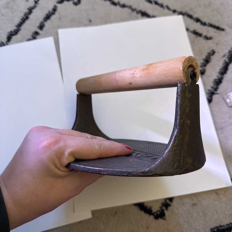 1979 Taylor & NG’s Bull Press Iron With Handle Hamburger Press gallery