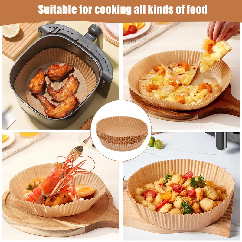 Air Fryer Liners Disposable, 100PCS Non-stick Disposable 6.3in-round-100pcs gallery