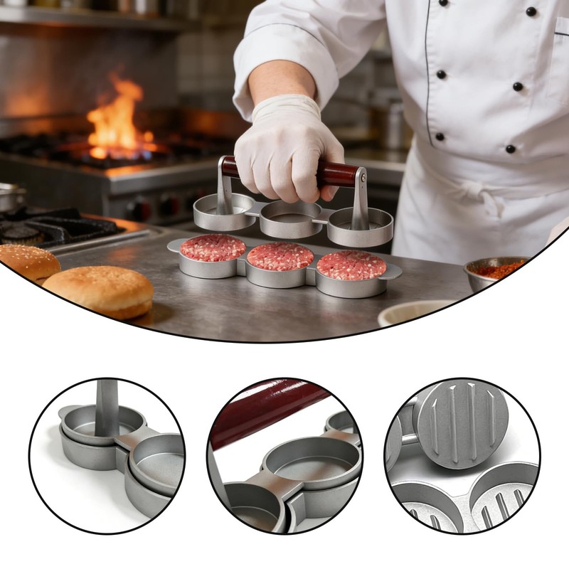 Sausage Hamburger Patty Press 3In1 Mini Burger Non Stick 2.64Inch gallery