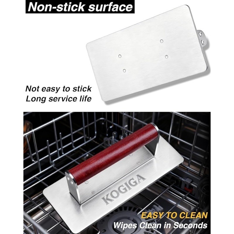 Rectangular Burger Smasher Meat Press Bacon Sandwich Griddle Cooking Weight Tool gallery