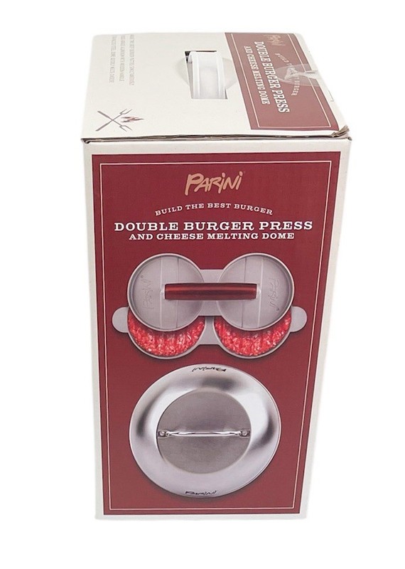 Double Burger Press and Cheese 8¾" Stainless Steel Melting Dome Parini NEW gallery