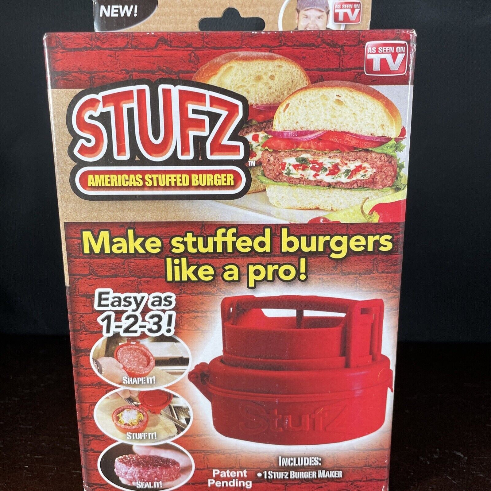 Stufz Americas Stuffed Burger Maker Press As Seen on TV 1 Burger Maker n Box NOS gallery