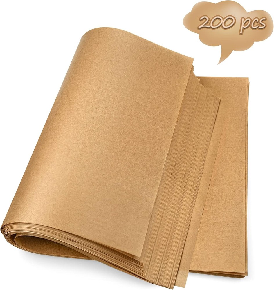 200PCS Unbleached Parchment Paper 12 x 16, Precut 12×16in-200ps,