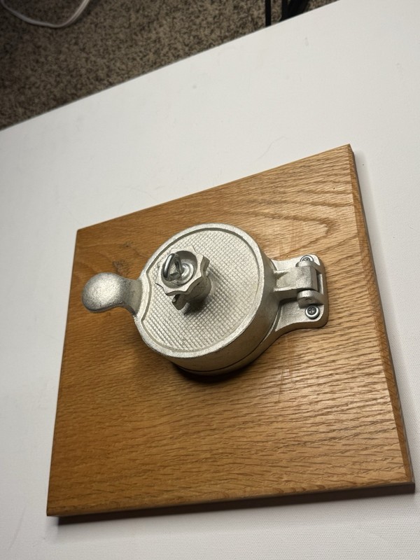 Vintage Retro Textured Aluminum Hamburger Press Attached gallery