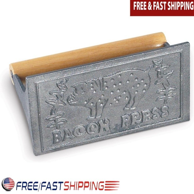 Heavy Duty Cast Iron Bacon Press Cooking Weight Burgers Steaks Quesadillas New