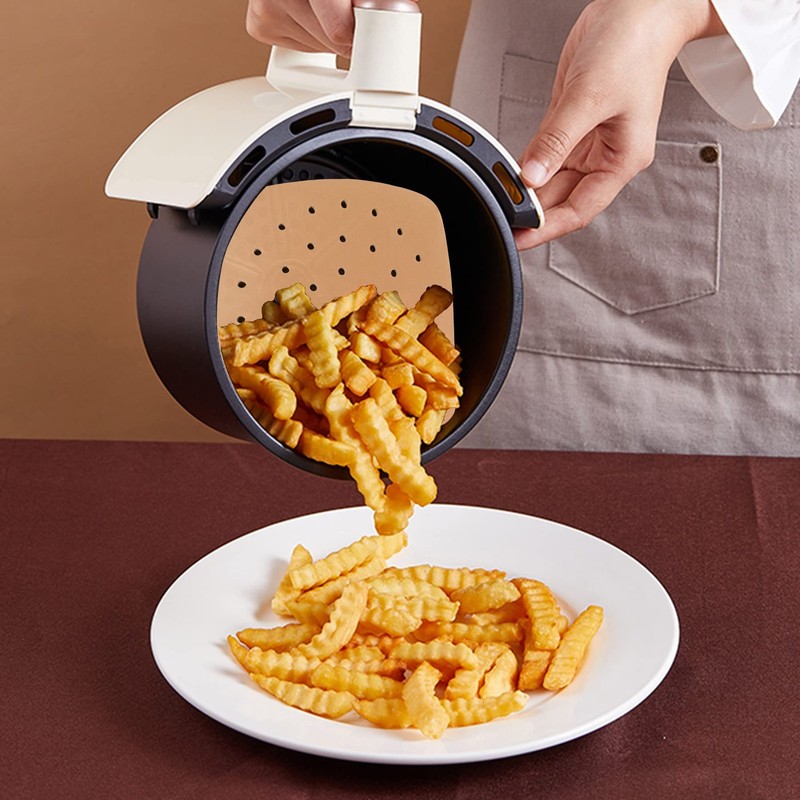 Air Fryer Liners, 200Pcs Square, 8.5 Inch 200 Count (Pack of 1), Unbleached gallery