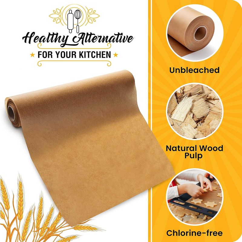 Unbleached Parchment Paper for Baking – 2-Pack 520 Sq.Ft 520 Sq.Ft, Brown gallery