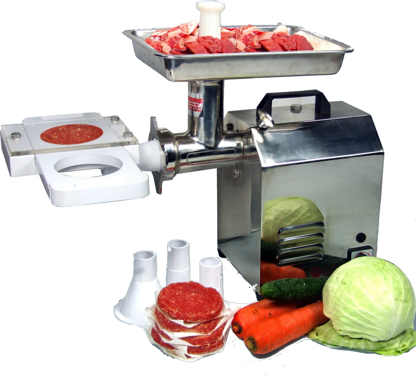 Patty Maker Burger Press Attachment to Sausage Fillers and Meat Grinders gallery