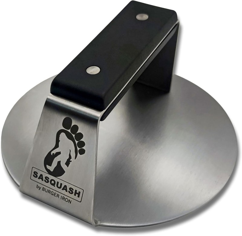 The Sasquash - 6" Heavy Duty Extra Wide Flat Handle Smashed Burger Press - Co... gallery