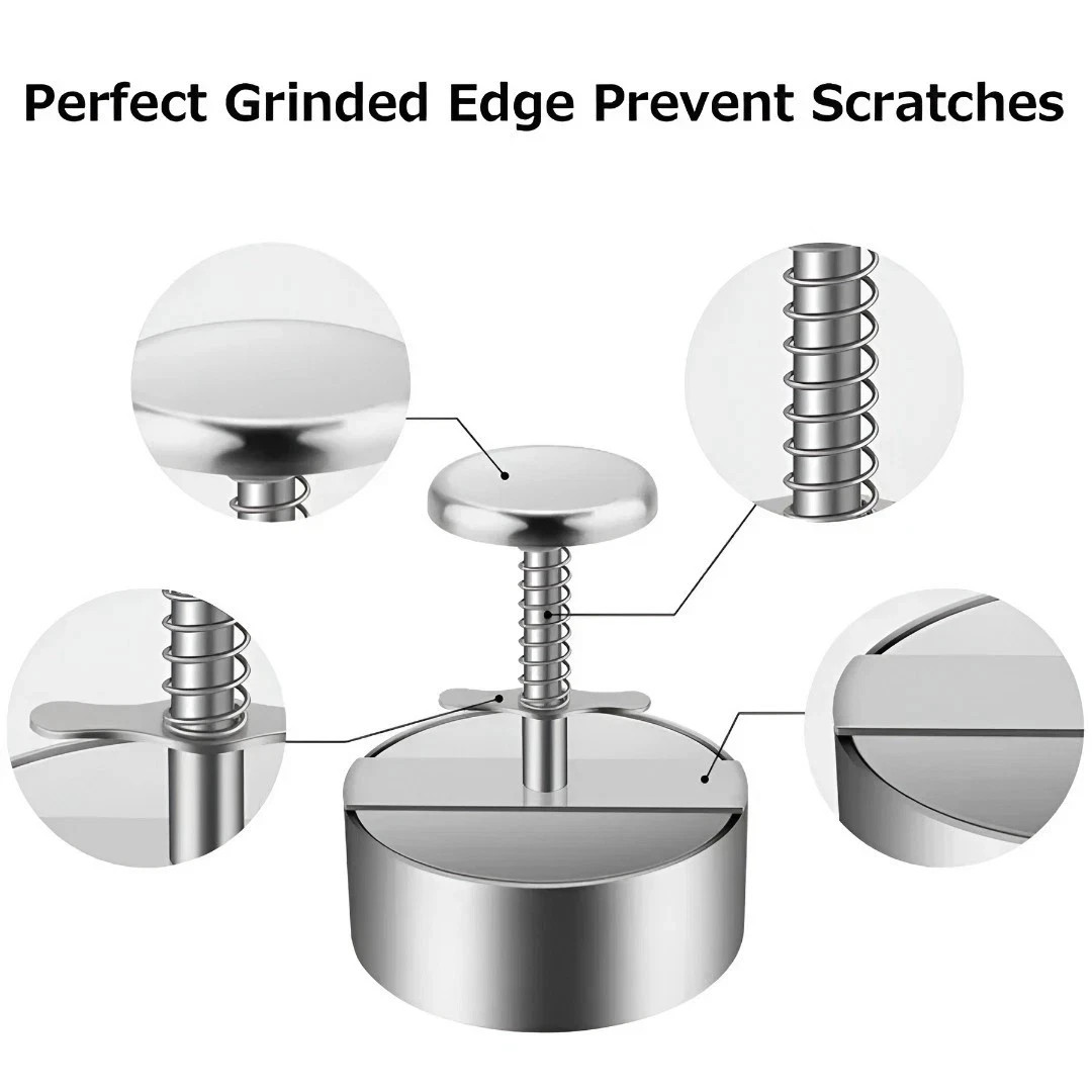 Hamburger Meat Press Patty Maker 304 Stainless Steel round Non-Stick Thickness A gallery