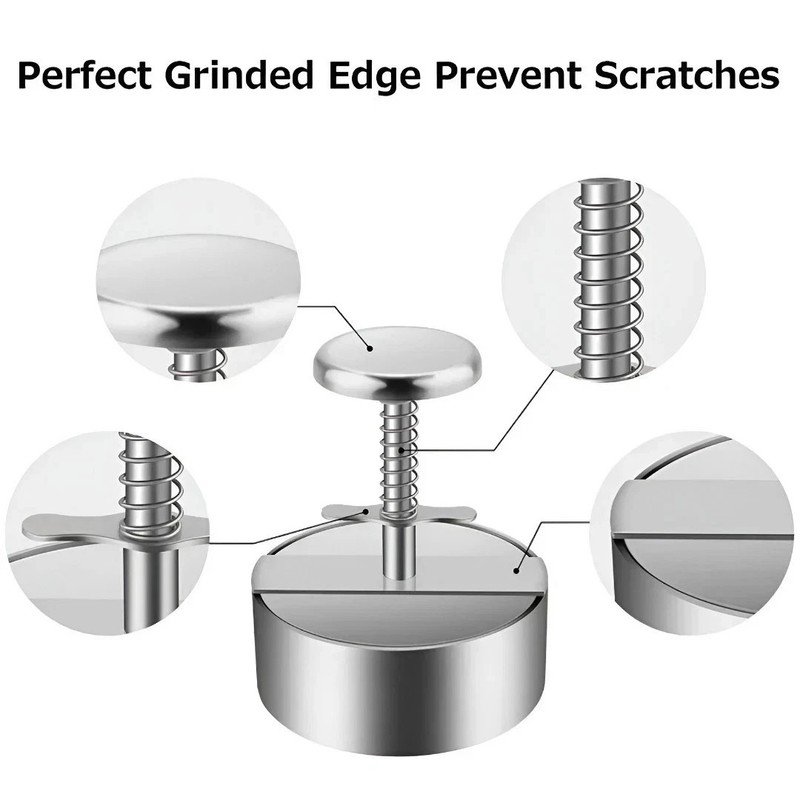 Hamburger Meat Press Patty Maker 304 Stainless Steel round Non-Stick Thickness A gallery