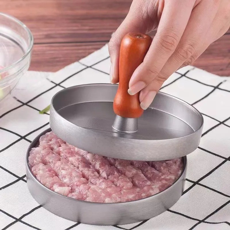 Burger Press Non-Stick Hamburger Patty Maker with Wax Paper Aluminum Burger Make gallery