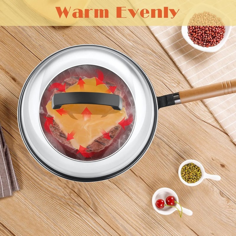 Modern Stainless Steel 9-Inch Melting Dome for Cooking - Perfect for Griddles gallery