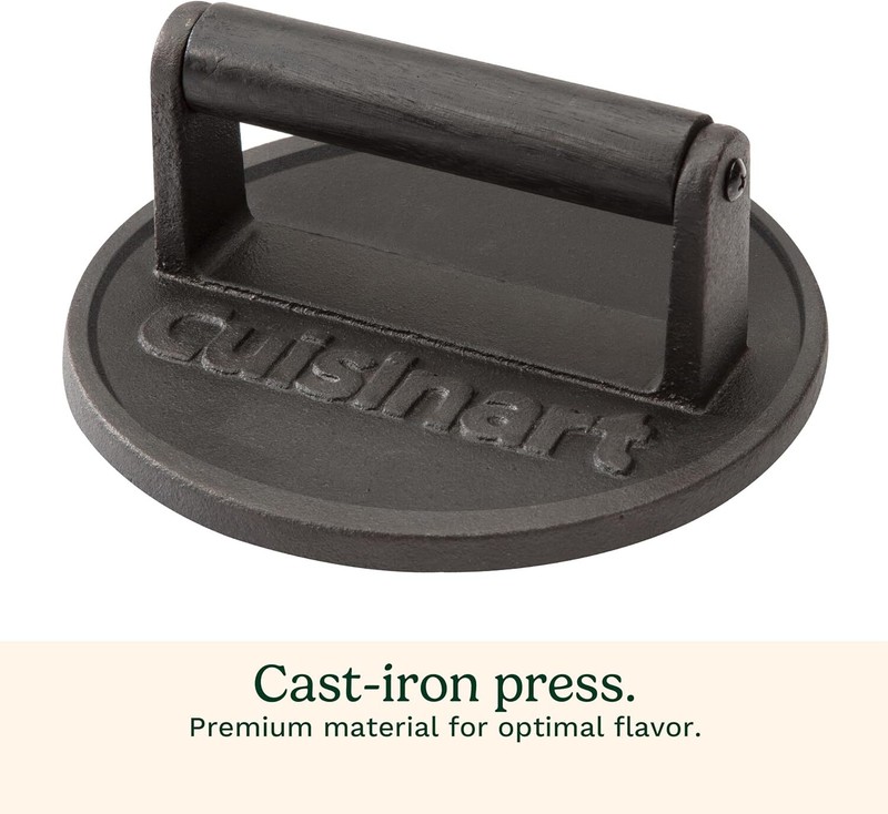 Cast Iron Smashed Burger Press, Juicy and Crispy Burgers for BBQs, Cookouts gallery