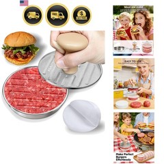 Burger Press, 5”Stainless Steel Hamburger Press Patty Maker, Non-Stick Hambur…