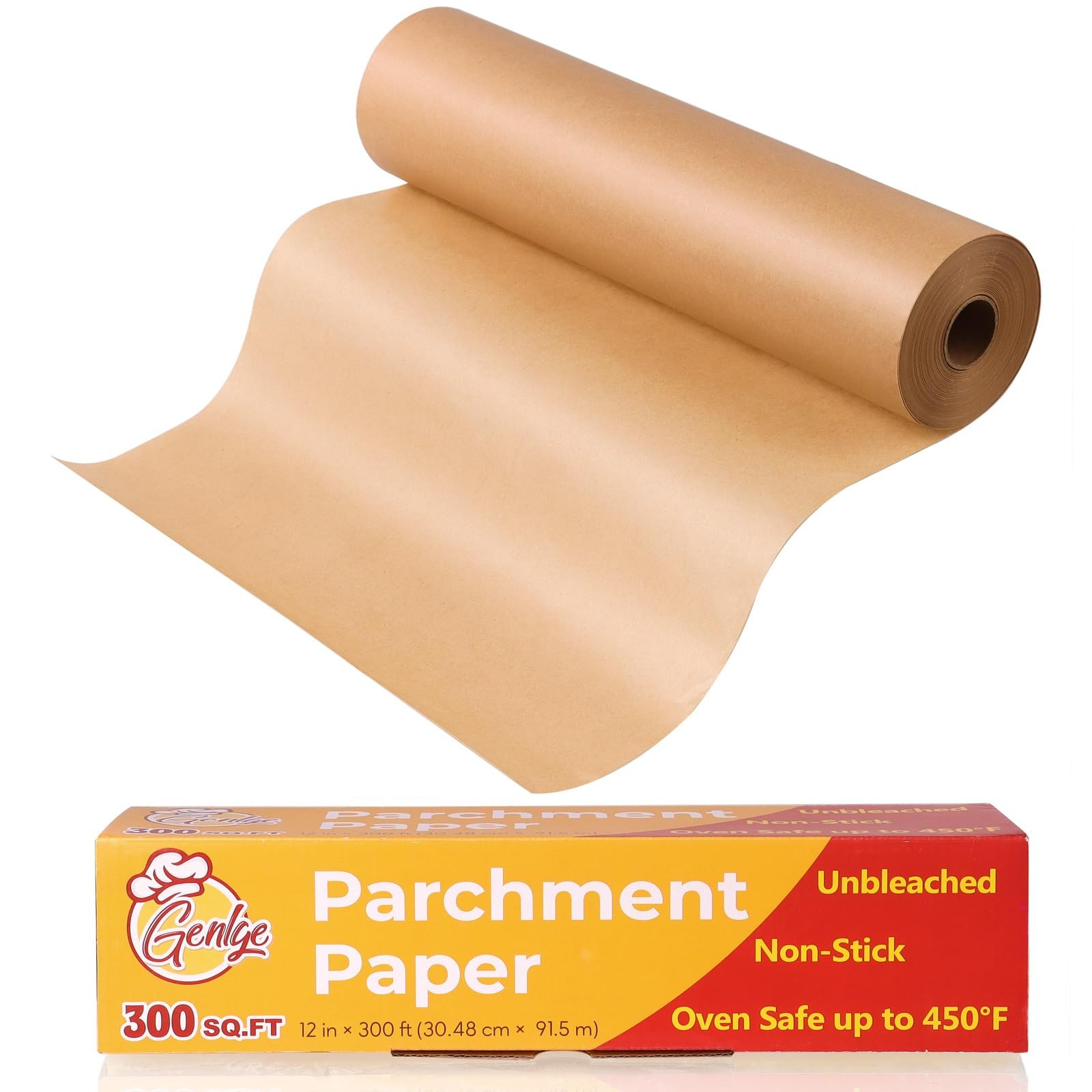 Unbleached Parchment Paper Roll, Non-Stick 12" x 300ft, Brown gallery