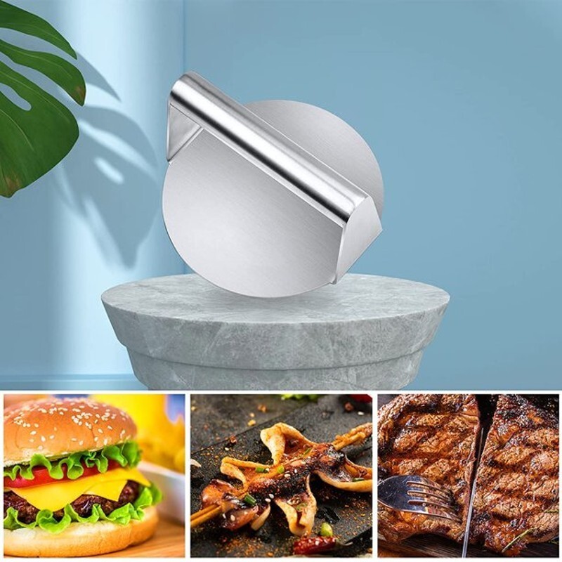 Stainless Steel Smash Burger Press Stuffed Grill Round Shape Patty Cooking Tools gallery