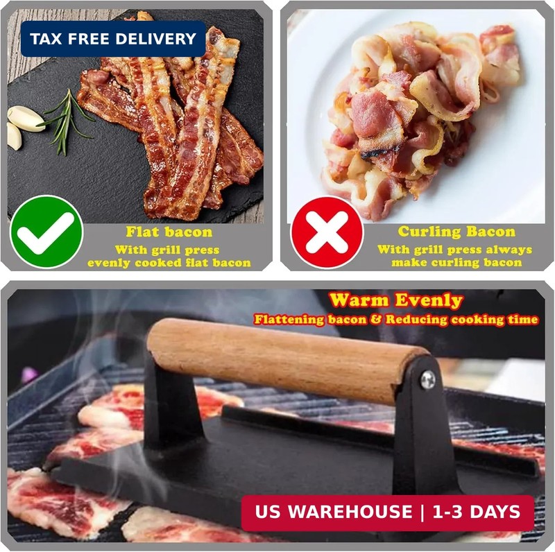 Smash Burger Press Kit 56 Pcs,7.9 Inch Cast Iron Hamburger Smasher Tool,Grill Pr gallery