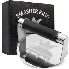 SMASHER KING™ – Mirror Polished Stainless Steel Smash Burger Press – Hambu