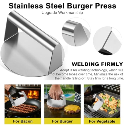 Smash Burger Kit Griddle Accessories (6Pcs), 9in Basting Cover with Grill gallery