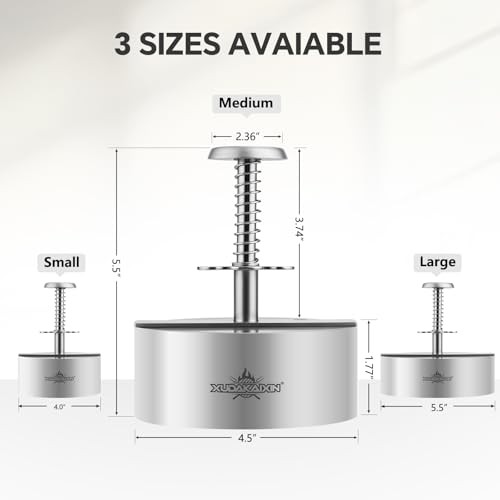 Hamburger press patty maker,304 Stainless Steel Burger Press, Non-Stick 4.5" gallery