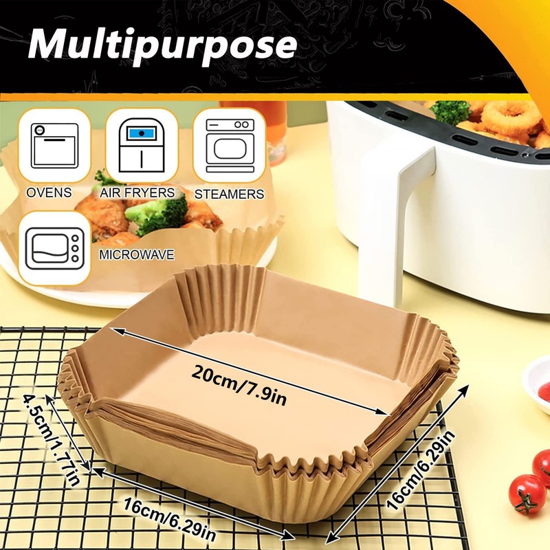 Air Fryer Liners 4qt for Chefman Fryer, Airfryer Square-7.9inch gallery
