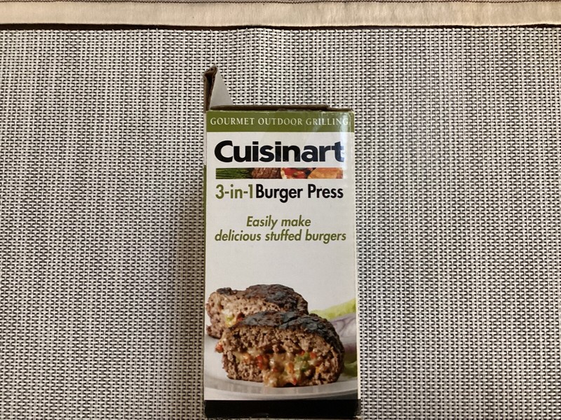Burger Press Cuisinart 3 in 1 Gourmet Outdoor Grilling NIB gallery
