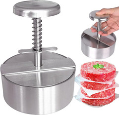 Burger Press Stainless Steel Hamburger Patty Maker Grill Griddle Flat Duty for G