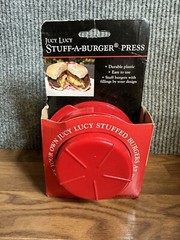 Juct Lucy Stuff-A-Burger Press Charcoal Companion Red Durable Plastic