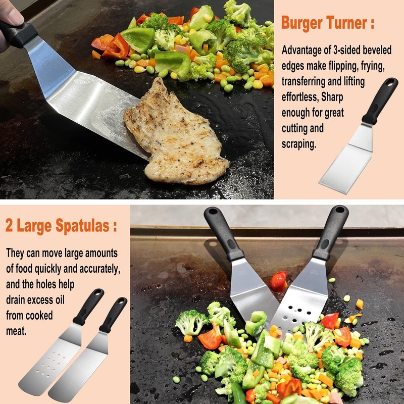 38PCS Griddle Accessories Kit, Professional Grill Tools Set for Outdoor Barbe... gallery