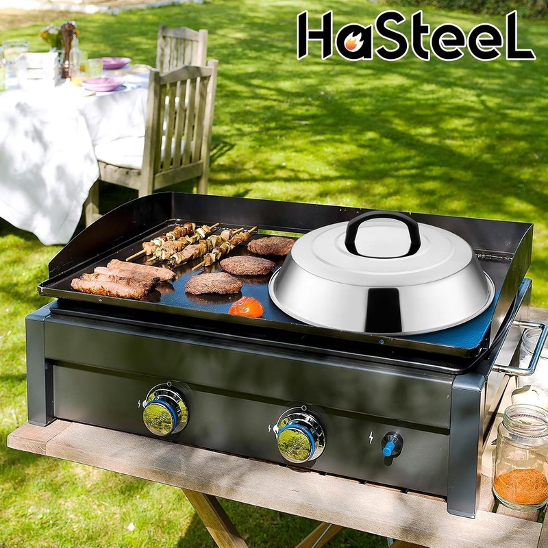 Cheese Melting Dome Set of 2 - 12 Inch Stainless Steel BBQ Grilling Accessory gallery