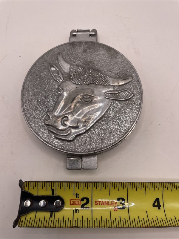 Vintage Aluminum Hamburger Press Bull Head Taiwan Cast Meat Patty Mold gallery