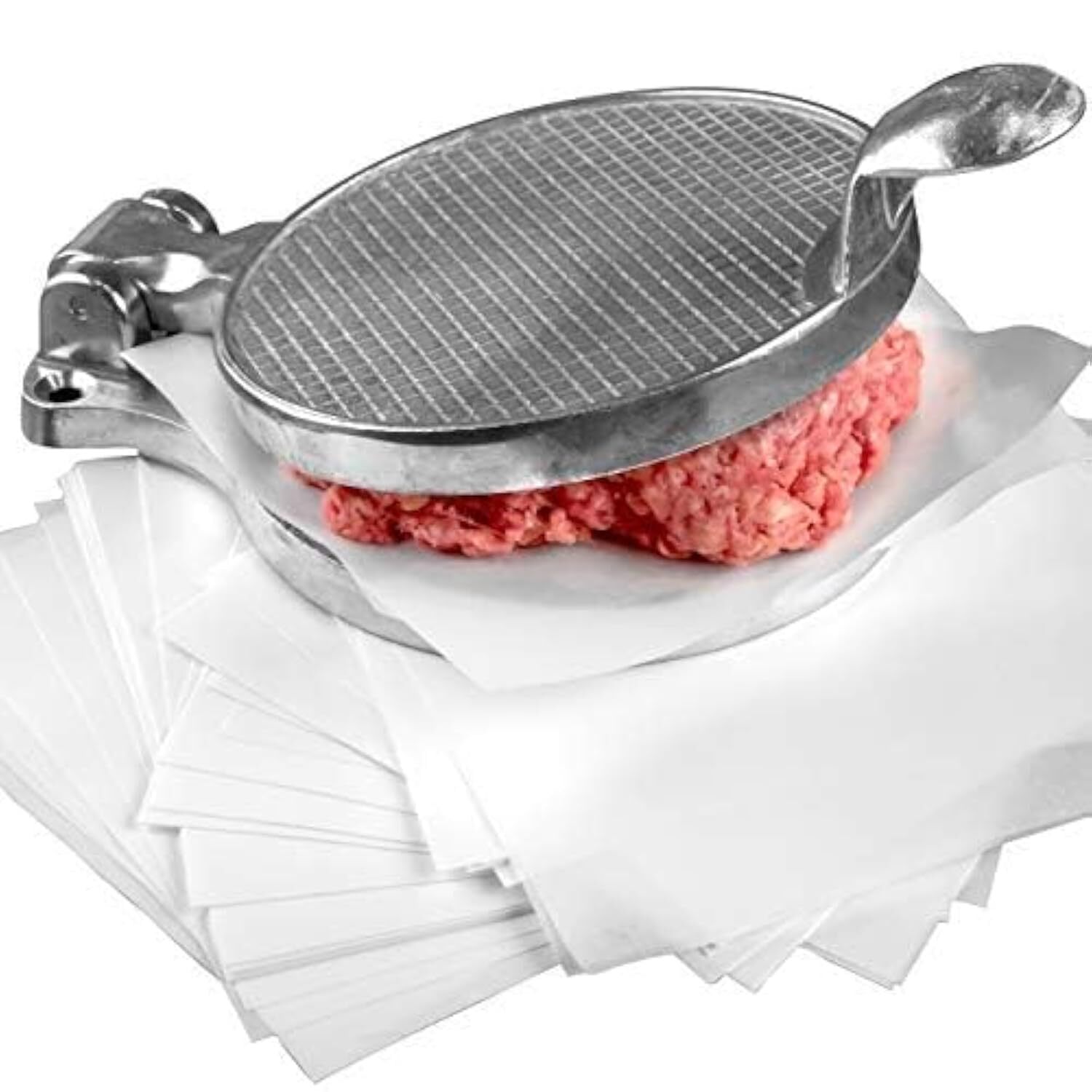 Restaurant-Grade Burger Press 1000 Wax Papers Cast Aluminum 4.5" Hamburger Maker gallery