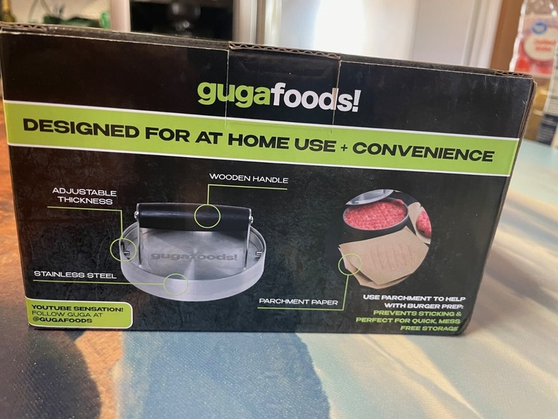 Guga Foods- Adjustable Burger Press, Stainless Steel Hamburger and Smashed Patty gallery