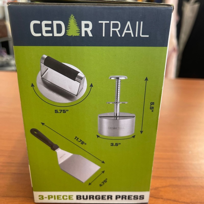 Cedar Trail 3-Piece Burger Press Kit Spatula, Burger Press, and Burger Mold gallery